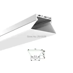 10X2 м комплектов/лот формы U светодиодные канал алюминия 75 мм широкий лестничного типа светодиодный алюминиевый профиль корпус для