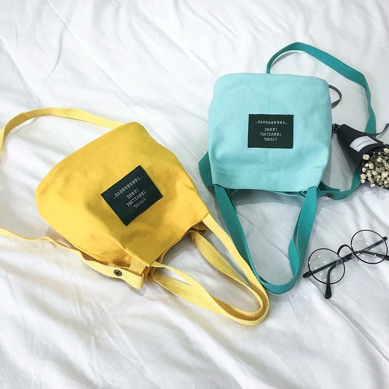 

2019 fashion all-in-one canvas bag, women's bag, literature and art Korean one-shoulder handbag, casual slant and large bag