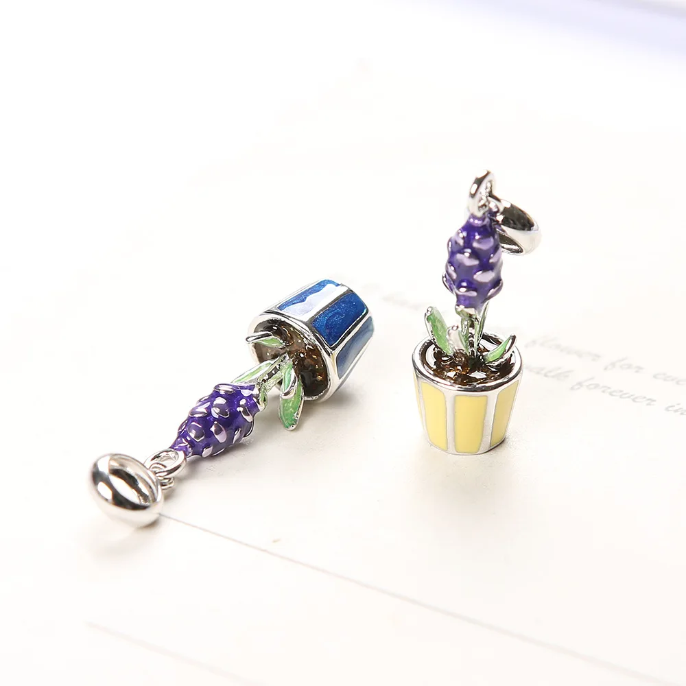 

Yellow/Blue Enamel Potted Plant 925 Silver Pendant