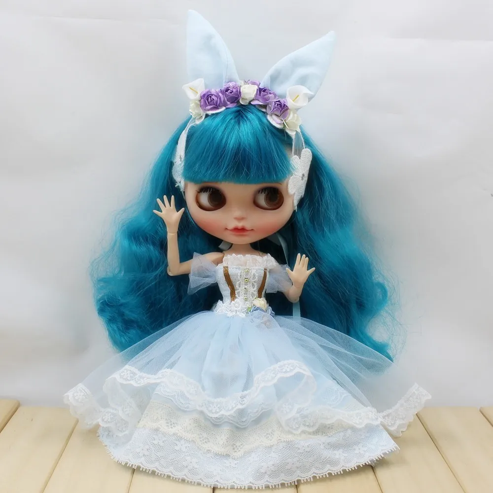 Neo Blythe Doll Wedding Dress with Fancy Headdress 7