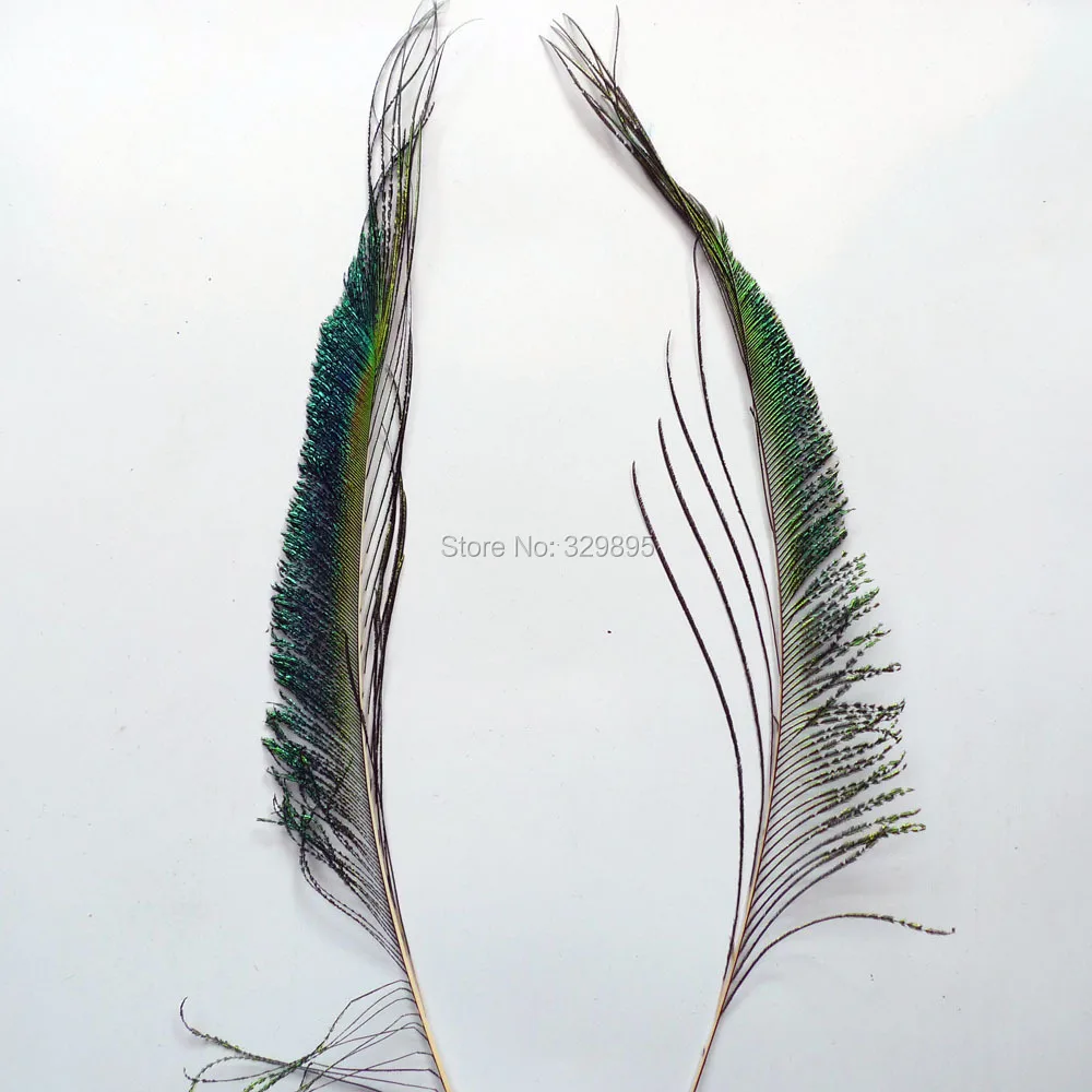 Cheap! 20pcs Natural Peacock Feather Sword Symmetrical 12 14 inches