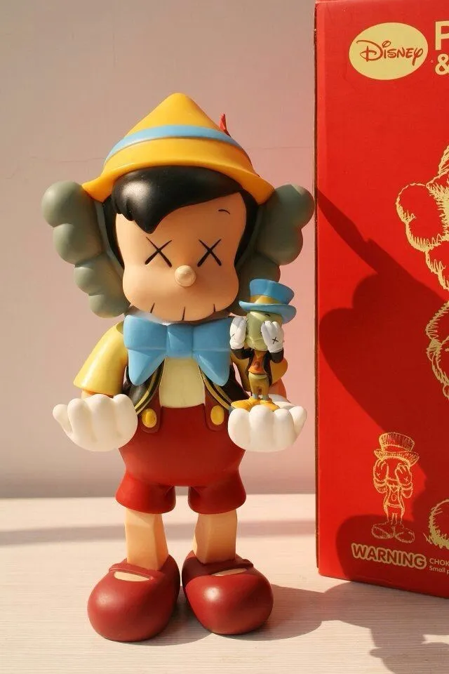 Hot Sell OriginaFake Kaws Companion Pinocchio&Jiminy Cricket Stand Pvc Resin Anime Action Figures With Box