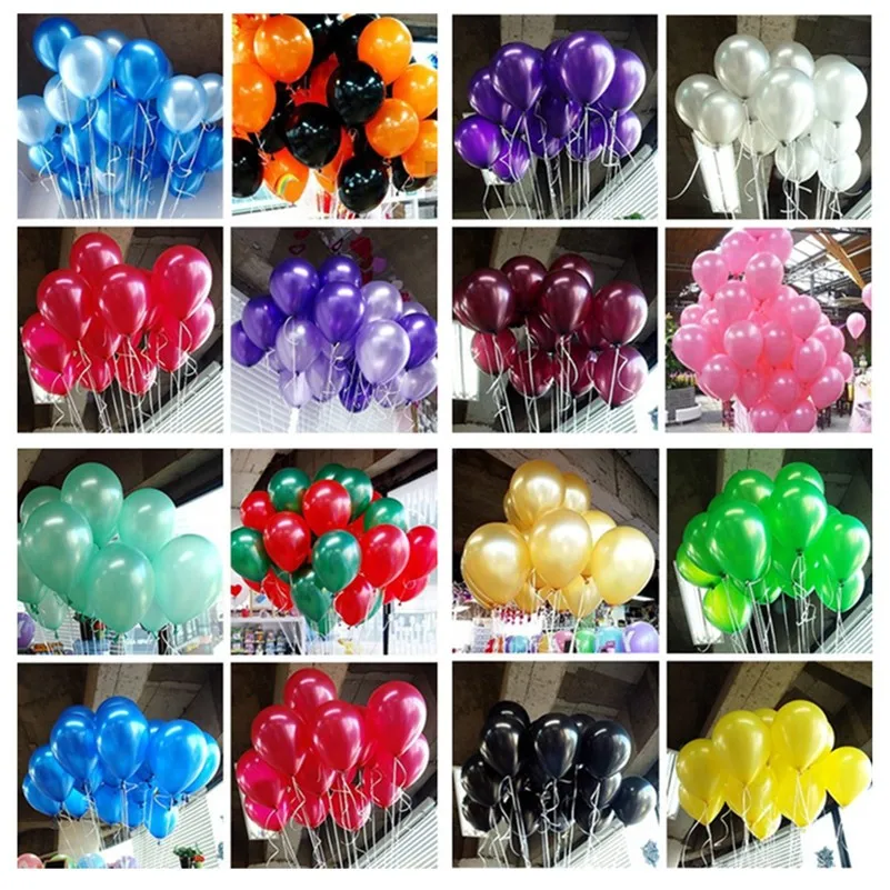 50pcs-lot-10-Inch-1-2g-pc-Black-White-Blue-Green-Yellow-Multicolor-Latex-Balloons-Wedding