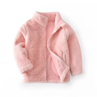 

2018 Thick Jacket 2 3 4 5 6 Y Solid Plus Velvet Baby Girl Winter Clothes Standing Collar Pocket Zipper Boys Outwear Child Coat