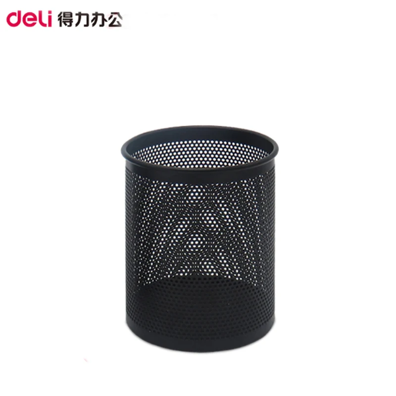 

Deli 1PC Metal black Circle pen holder Stationery container Multifunctional Storage Desk Organizer