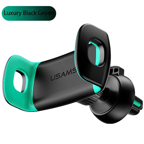 Автомобильная Подставка для телефона, USAMS, держатель для телефона в машину, 360 градусов, крепление на вентиляционное отверстие, эластичная подставка для iPhone XS max, автомобильный держатель - Цвет: Black green