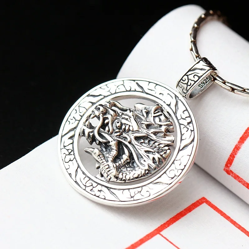 silver jewelry wholesale handmade silver pendant ecoworld Mens retro 925 Sterling Silver Pendant ...