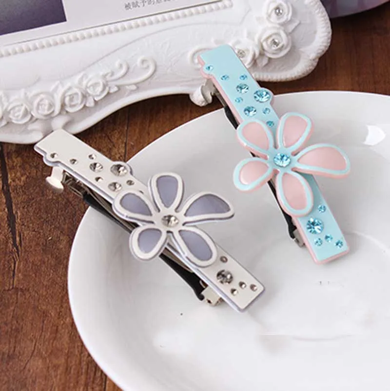 Top Quality Crystal French Hair Barrette Skinny rhinestone hair spring