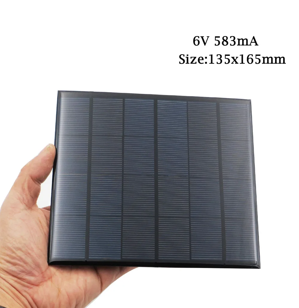 6V 583mA DC Панели солнечные солнечных батарей 6V 100mA 167mA 183mA 333mA 500mA 583mA 750mA элемент для солнечной батареи для мобильного телефона портативное зарядное устройство - Цвет: 6V 583mA