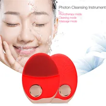 Индуктивная щетка для очищения лица, силиконовая ультразвуковая вибрация, удаление акне чёрных точек, водостойкое удаление омертвевшей кожи