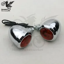 1 pair top quality Motorcycle Turn Signal light for Haley parts Electroplate motorbike LED flashiers 12V Blinker Amber Light