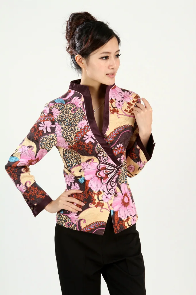 Китайское традиционное пальто Женская хлопковая куртка Размер: от M до 3XL