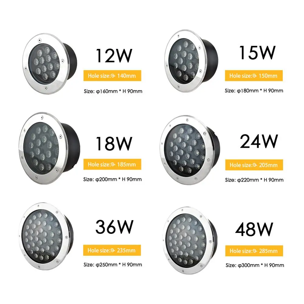 LED Underground light IP68 Waterproof Spot light 85-265V Floor Lamp Outdoor Ground Garden Square Path garden decoration lamps led underground light