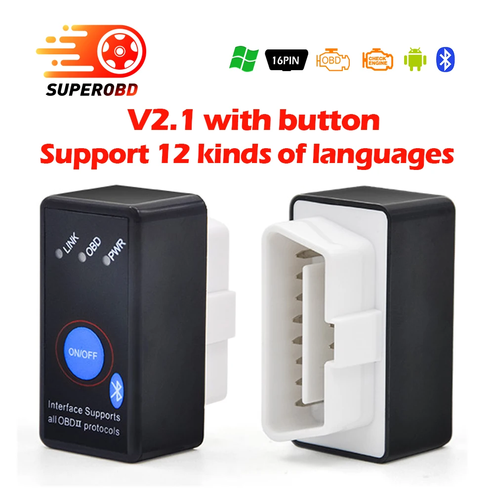 2017 Super obd2 ELM 327 V2.1 Bluetooth obd 2 Code Reader Work on
