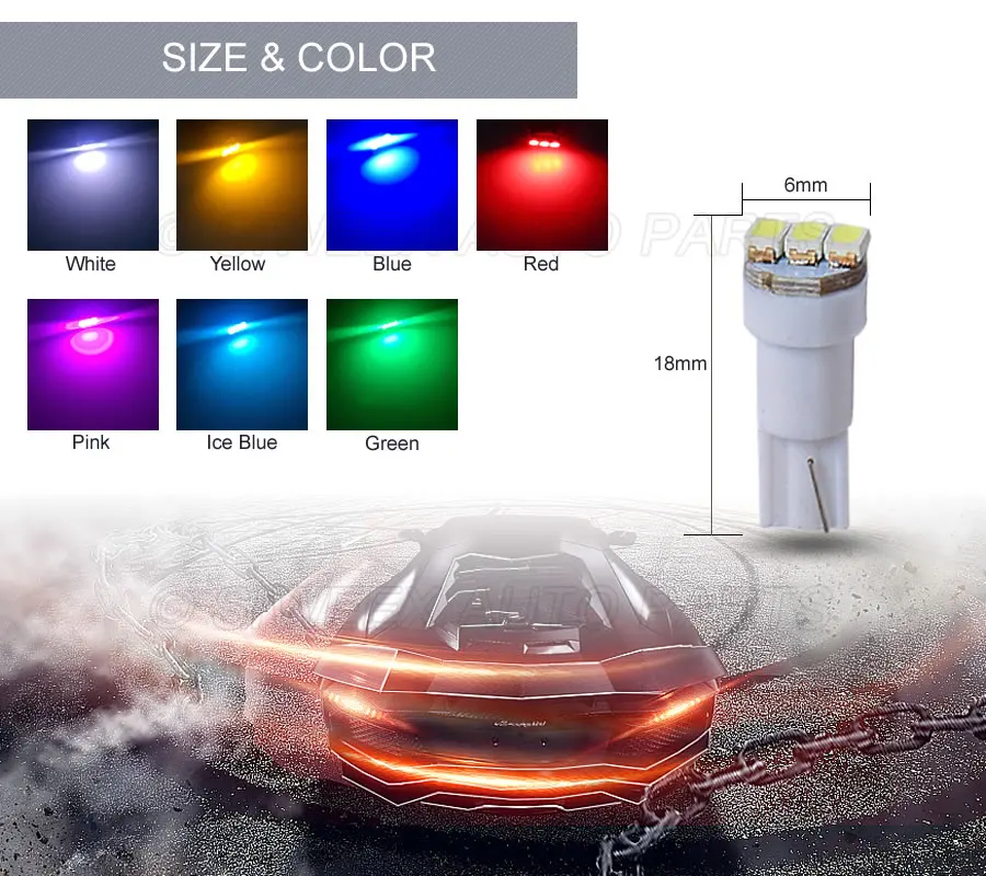 10 шт. T5 1206 SMD 3 машинный гараж из светодиодный приборной панели датчик лампы