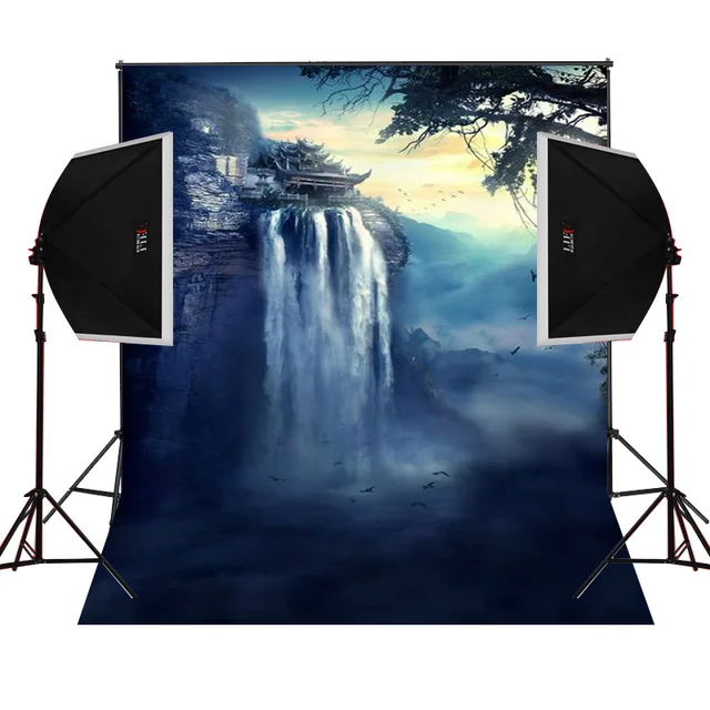 Cliff House Waterfall Scenic For Kids Photos Camera Fotografica Cliff House Waterfall Scenic For Kids Photos Camera Fotografica Studio Vinyl Photography Background Backdrop Cloth Digital Props