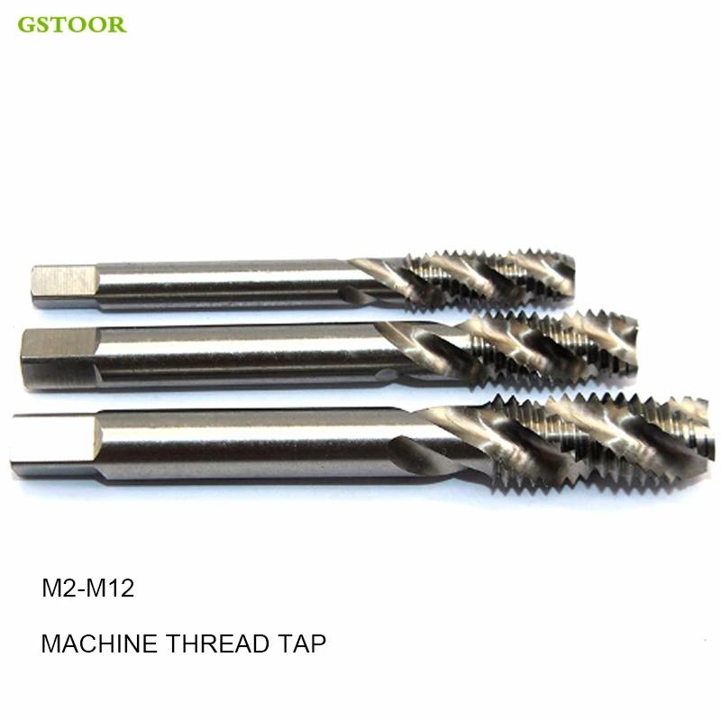 

1pc M2 M2.5 M3 M4 M5 M6 M7 M8 M10 M12 metric high speed steel HSS spiral groove machine tap