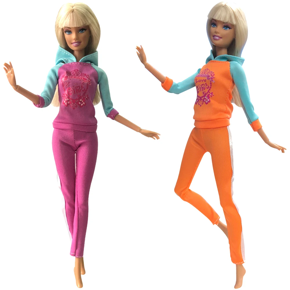 

NK 2 Pcs /Set Newest Doll Dress Casual Clothes Handmade Clothes Fashion Outfit For Barbie Doll Child' Toys Best Gifts For Girl