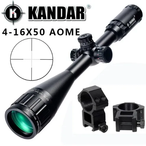 Тактический Оптический прицел KANDAR 4-16x50 AOE Mil-dot прицел - Цвет: with Picatinny Rings