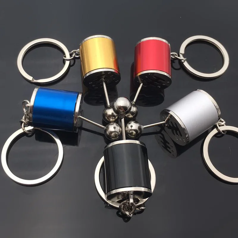 

5 Color Car Stalls Head Keychain Figures Hot Classic Christmas Race Six-Speed Manual Shift Gear Key Ring Toy Anti-Stress