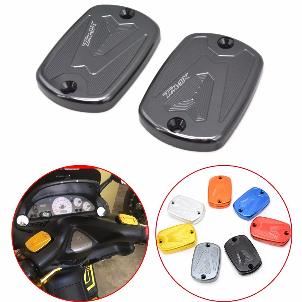 2 Pcs Motorcycle CNC Brake Fluid Reservoir Cap Cover Tank Cap For Yamaha Tmax530 2012-2015 Tmax500 2008-2011 TMAX 530 500 T-MAX motorcycle cnc front brake fluid reservoir cap cover for yamaha t max 530 500 tmax530 xp530 2012 2016 tmax500 xp500 2008 2011