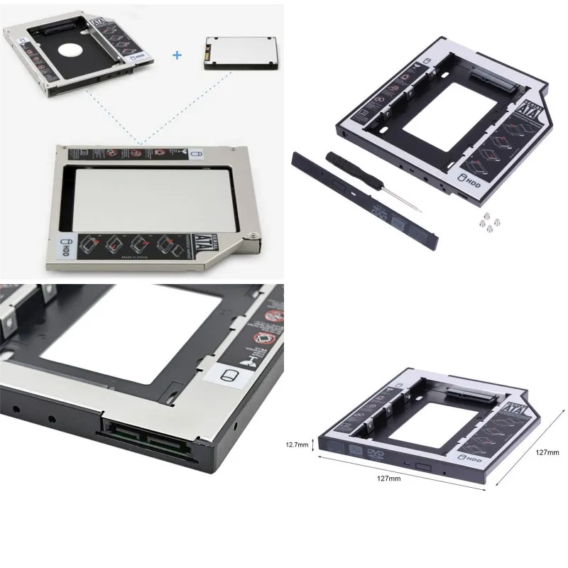 

1 Set SATA 3.0 Hard Disk Drive HDD SSD Mounting Bracket Hard Drive Caddy Screwdriver For MacBook Pro CD/DVD