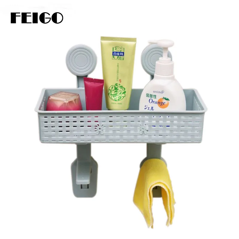 FEIGO 1 шт. многоцелевой пробивая полка для ванной комнаты настенная присоска туалет хранилище для кнопок аксессуары для ванной комнаты F631