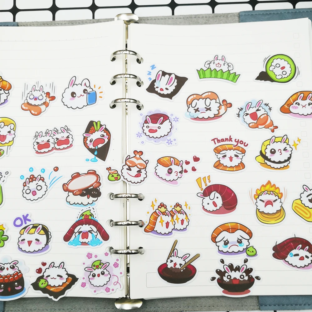 20/40 шт Kawaii Кролик уши суши стикер аниме мультфильм скрапбук бумага Украшение DIY