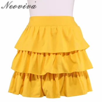 

Neoviva Heavy Weight Canvas Waist Apron for Women with Ruffles Style Susan Solid Blazing Yellow Sexy Skirt Arpons Dress for Lady