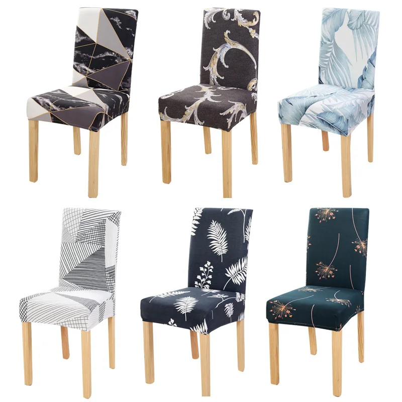

Printed Modern Chair Cover for Kitchen Living Room Dining Chair Elastic Stretch Chair Cushion Slipcover Anti-dirty Home Decor