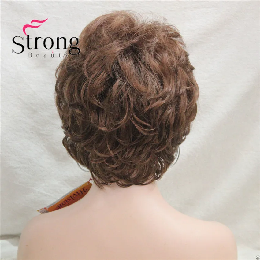 L-427B #30fashion medium auburn short curly synthetic women`s wigs full wig for everyday (6)