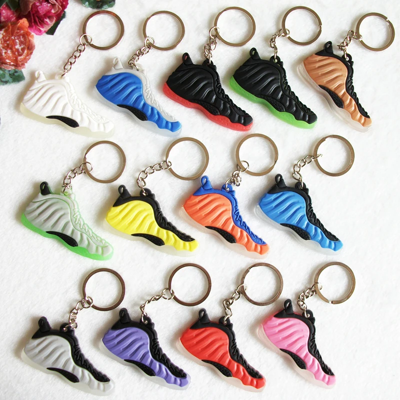 

Mini Silicone Sneaker Foamposites Keychain Key Chain Shoes Car Key Holder Woman Men Bag Charm Accessories Key Rings Pendant