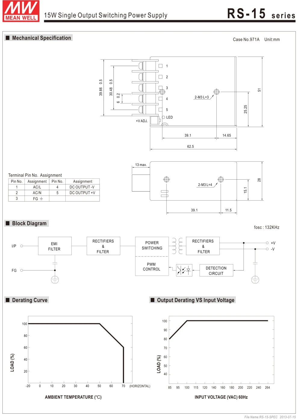 Специальное предложение товара MEAN WELL! RS-15-5 5V 3A meanwell RS-15 5V напряжение 15 Ватт, Выход переключение Питание