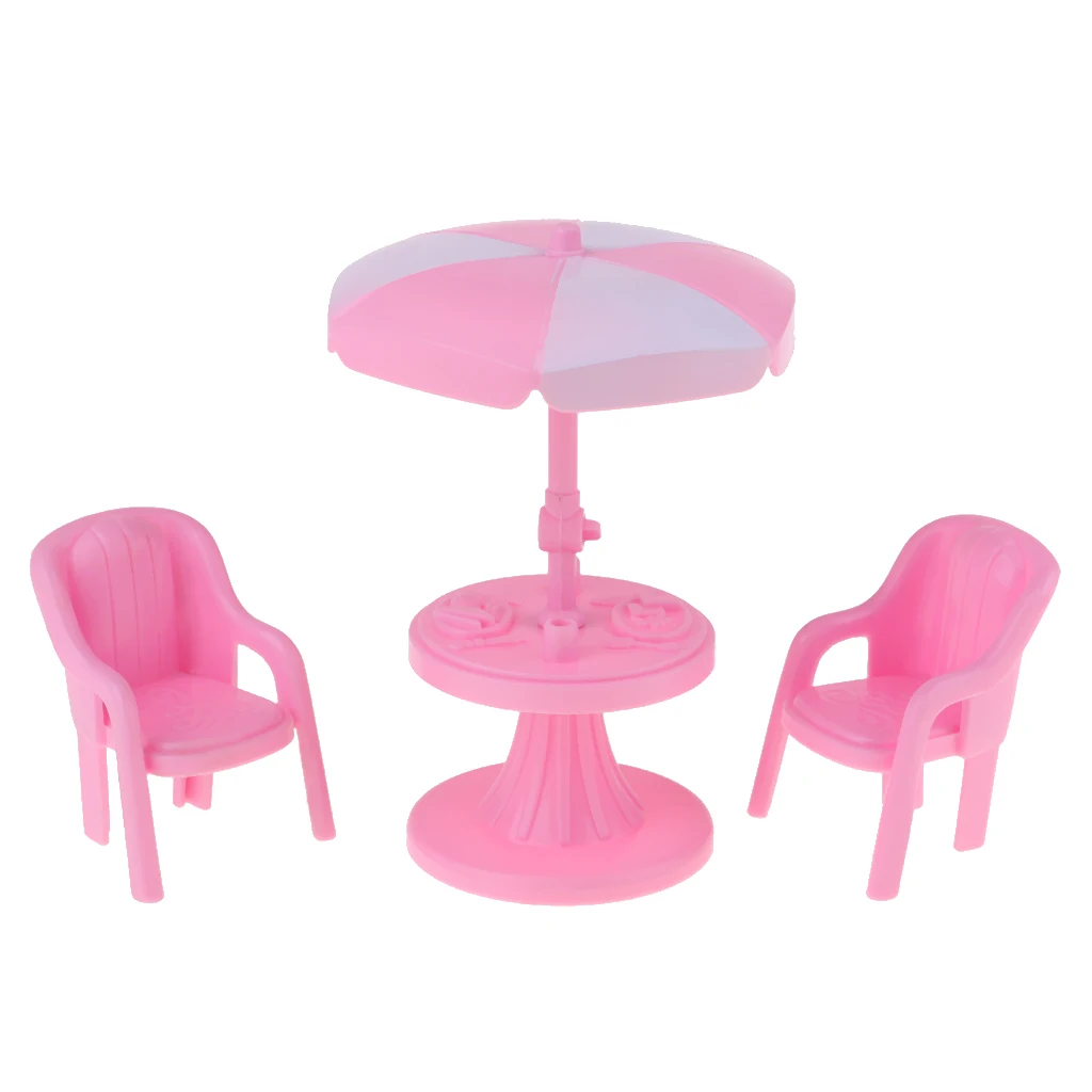 1/12 Dollhouse Miniature Furniture Tea Dessert Table Chair Set for Dolls House Garden Yard Life Scenes Decor Accessory