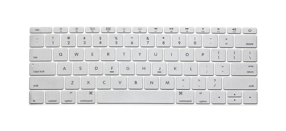 For Macbook Pro 13" A1708( Release No Touch Bar) for Macbook 12"A1534 Retina US English Keyboard Cover Protector Skin - Цвет: Silver