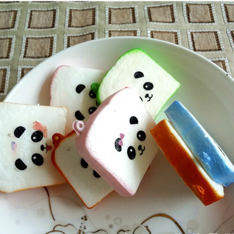 1 шт. аксессуары милый медведь печатных брелки и Kawaii нарезанный хлеб мягкий тост