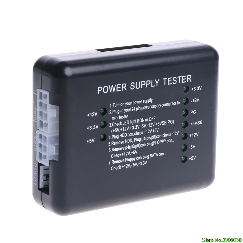 

1Pcs NEW Black PC 20 24 Pin PSU ATX SATA HD Power Supply Tester
