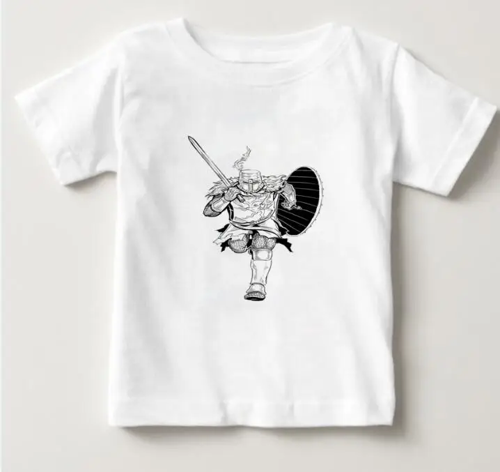 White childreT-shirt Летняя футболка футболки с короткими рукавами для мальчиков и девочек с изображением темных душ детская футболка из хлопка футболка для отдыха с круглым вырезом для малышей N - Цвет: White childreT-shirt