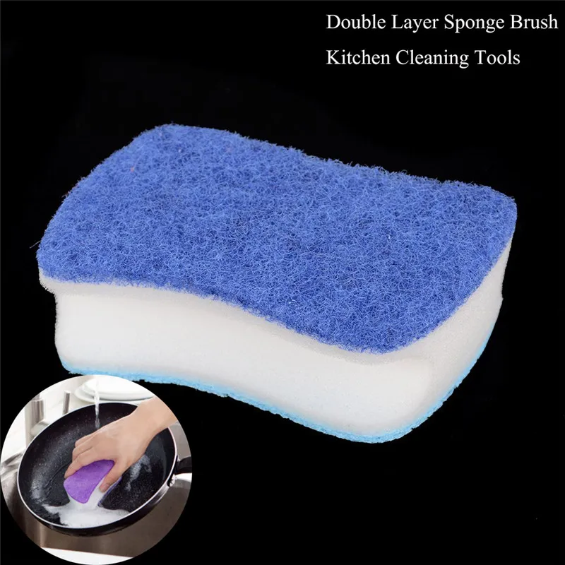 High Quality Kitchen Sponge Cleaning Brush Double Layer Strong kitchen