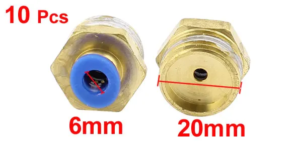 10 Pcs 6mm Tube to 1/2 BSP Thread Push in Quick Connect Coupler Fittings PC6-04