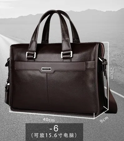 Genuine leather briefcase 15 6 inch laptop bag for 15 6 inch notebook computer