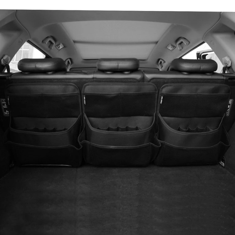 

Car trunk storage storage net bag thickening and convenient installation Universal storage box Car universal storage bag