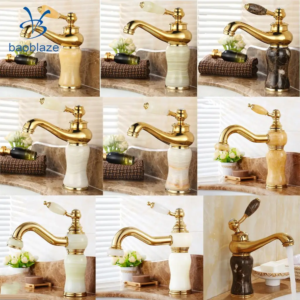 

Baoblaze European Marble Deck Mounted 360 Degree Rotated Kitchen Faucet Mixer Tap with Sprayer