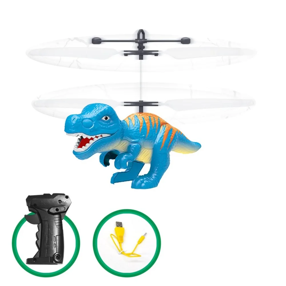Электрический RC Летающие игрушки Инфракрасный Сенсор в натуральную величину модель динозавра вертолет светодиодный вспышка освещение зарядка через usb маленький RC игрушки для детей
