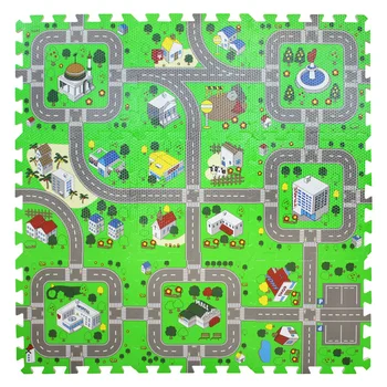 

9-36Pcs Puzzle Mat Kids Play Mat Children Toy Split City Road Carpets Developing Gym Game EVA Foam Developing Rugs 30*30*1cm
