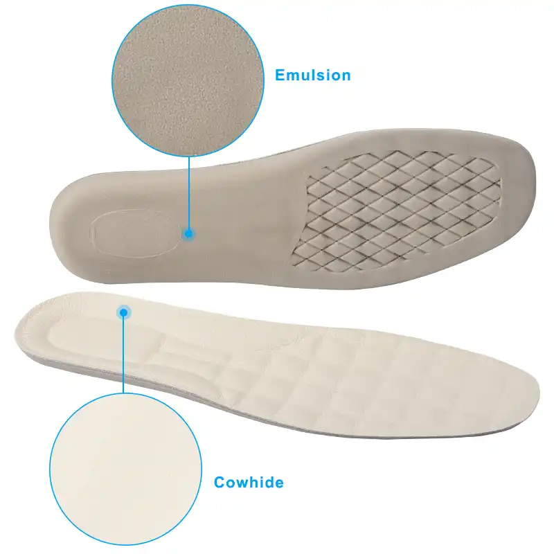 Elino Soft Breathable Insoles Men Women Shoes Pad Latex Cowhide Invisible Insert Cushion Foot Mage Fasciitis Templates Spur