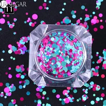 Конфетти-Блестки для ногтей 1 мм 2 мм 3 мм круглые Блестки для ногтей 8 цветов
