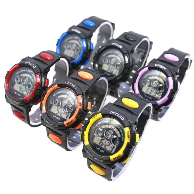 Лидер продаж детские часы мужские светодио дный часы для мальчиков LED Кварцевые Будильник Дата спортивные наручные цифровые часы Reloj Hombre