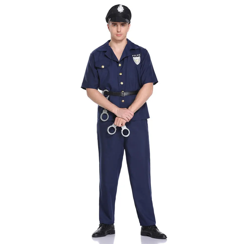 Umorden Police Officer Cops Costume for Adult Women Men Teen Girls Policeman Uniform Halloween Carnival Mardi Gras Party Dress