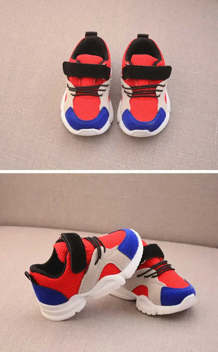 Children shoes 2019 new breathable mesh girls & boys running shoes patchwork PU children tennis sneakers kids athletic shoes (27)